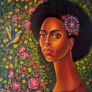 Painting titled "Beauty" by Robel Ayalew, Original Artwork, Oil