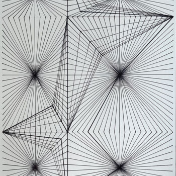 Drawing titled "lines 1" by Róbert Bánrévi, Original Artwork, Marker
