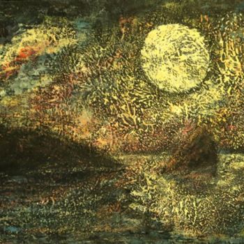 Pintura intitulada "Côte rocheuse" por Robert Bass, Obras de arte originais, Acrílico