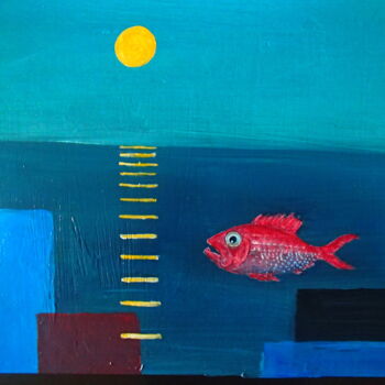 Painting titled "Poisson" by Boul, Original Artwork, Acrylic