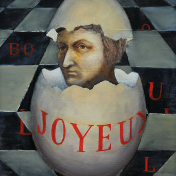 Painting titled "joyeux-2011-h-s-pan…" by Boul, Original Artwork, Oil