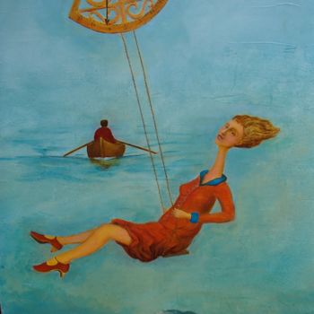 Peinture intitulée "rencontres oceanes.…" par Boul, Œuvre d'art originale, Huile
