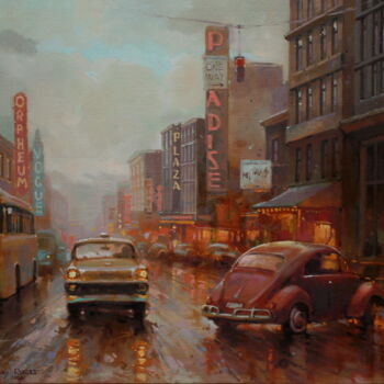 Malerei mit dem Titel "Everyday Chicago" von Robert Braginsky, Original-Kunstwerk, Öl