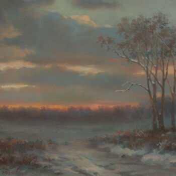 Peinture intitulée "Cold Evening" par Robert Braginsky, Œuvre d'art originale, Huile