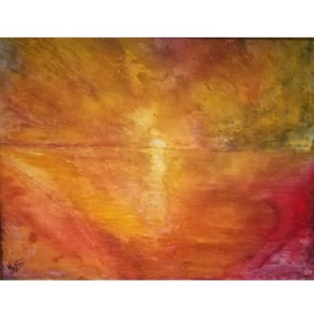 Painting titled "Fougue; fire;  热情;…" by Robert Brogini, Original Artwork, Oil Mounted on Wood Stretcher frame
