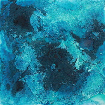 Painting titled "Blue serie 4" by Robert Cadiere, Original Artwork, Sand Mounted on Wood Stretcher frame