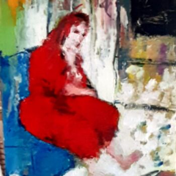 Картина под названием "Moment de solitude" - Robert Charles, Подлинное произведение искусства, Масло Установлен на картон