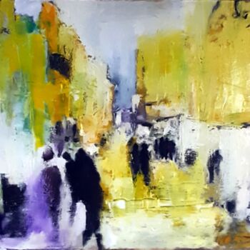 Painting titled "Avenue" by Robert Charles, Original Artwork, Oil Mounted on Wood Stretcher frame