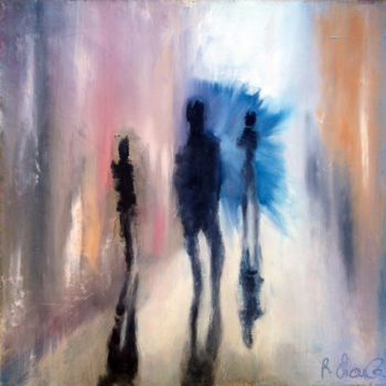 Painting titled "(3) Contre jour 120" by Robert Charles, Original Artwork, Oil