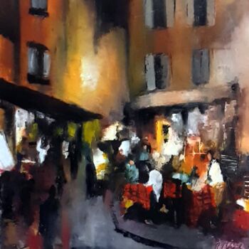 Painting titled "(3) AIX en PROVENCE…" by Robert Charles, Original Artwork, Oil Mounted on Wood Stretcher frame