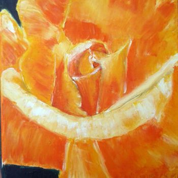 Painting titled "(1)rosa-arancione" by Robert Charles, Original Artwork, Oil