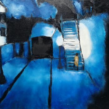 Pittura intitolato "Dans le bleu de la…" da Robert Charles, Opera d'arte originale