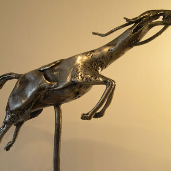 Escultura intitulada "Cheval a L'obstacle" por Robert Chevalier, Obras de arte originais