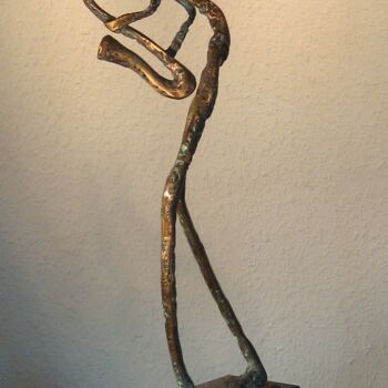 Escultura intitulada "Le Saxophoniste" por Robert Chevalier, Obras de arte originais