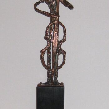 Escultura intitulada "Le Bassiste" por Robert Chevalier, Obras de arte originais