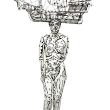 Escultura intitulada "LA DEESSE ISIS -VEN…" por Robert Combas, Obras de arte originais