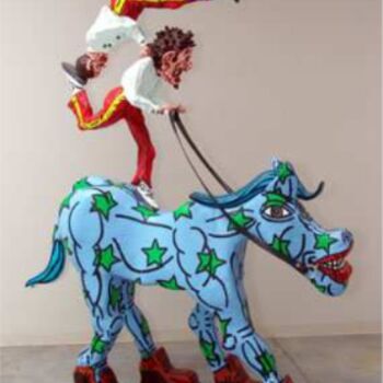Скульптура под названием "Jason le cheval éco…" - Robert Combas, Подлинное произведение искусства