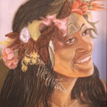 Peinture intitulée "tahitienne.jpg" par Robert Dahout, Œuvre d'art originale, Pastel