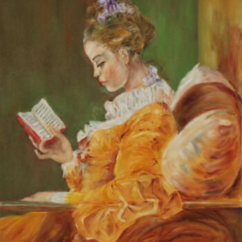 Peinture intitulée "la-liseuse.jpg" par Robert Dahout, Œuvre d'art originale, Pastel