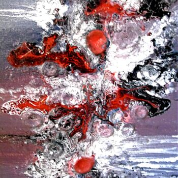 Painting titled "Abstrait 15" by Robert Daout, Original Artwork, Acrylic Mounted on Wood Stretcher frame
