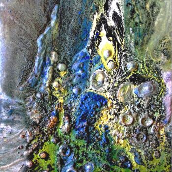 제목이 "Abstrait 36"인 미술작품 Robert Daout로, 원작, 아크릴 나무 들것 프레임에 장착됨