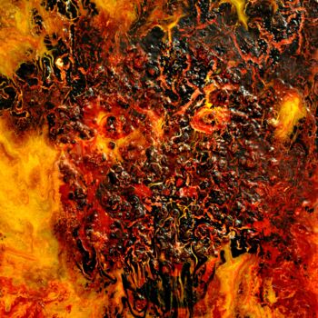 Картина под названием "Abstrait 49" - Robert Daout, Подлинное произведение искусства, Акрил Установлен на Деревянная рама дл…