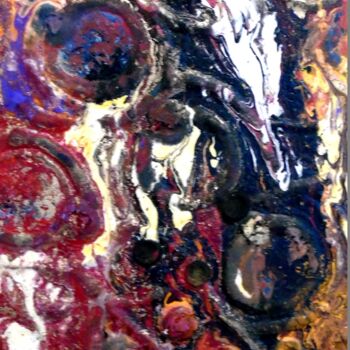 Painting titled "Abstrait 151" by Robert Daout, Original Artwork, Acrylic Mounted on Wood Stretcher frame