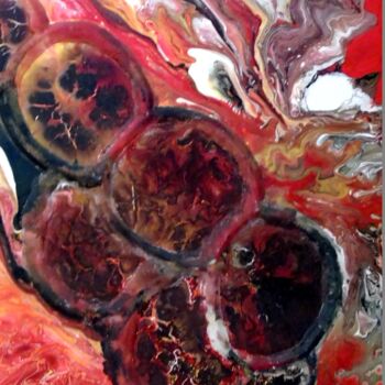 Картина под названием "Abstrait 167" - Robert Daout, Подлинное произведение искусства, Акрил Установлен на Деревянная рама д…