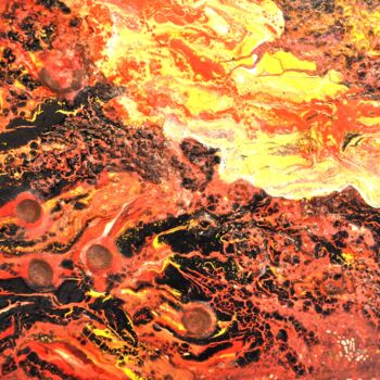 Картина под названием "Abstrait 199" - Robert Daout, Подлинное произведение искусства, Акрил Установлен на Деревянная рама д…