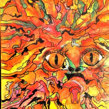 Картина под названием "Abstrait 200" - Robert Daout, Подлинное произведение искусства, Акрил Установлен на Деревянная рама д…