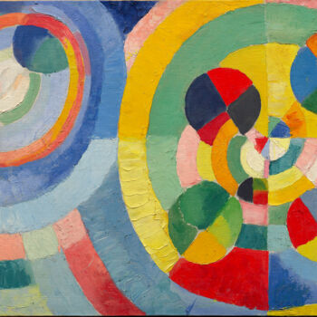 「Circular Forms」というタイトルの絵画 Robert Delaunayによって, オリジナルのアートワーク, オイル