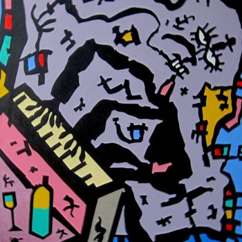 Peinture intitulée "Le pianiste" par Robert Gaillot, Œuvre d'art originale