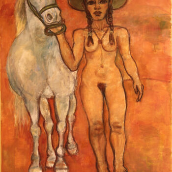 Orange Nude with Horse