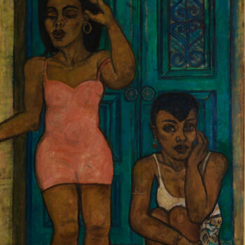 Painting titled "Cuba - Huile sur to…" by Robert Gibson, Original Artwork, Oil Mounted on Wood Stretcher frame