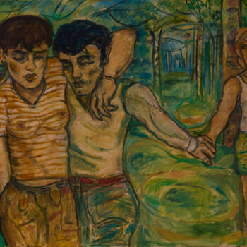 Peinture intitulée "Ivresse (trio 3)- H…" par Robert Gibson, Œuvre d'art originale, Huile Monté sur Châssis en bois
