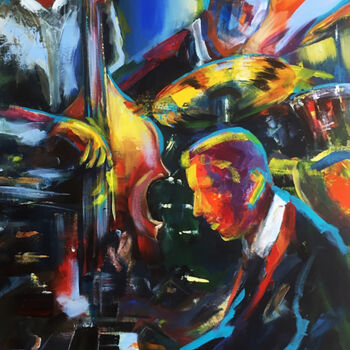 Pittura intitolato "Jazz Club III" da Robert Hettich, Opera d'arte originale, Acrilico