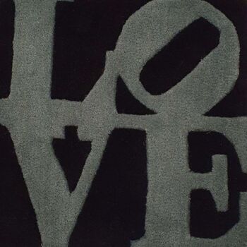 Arte têxtil intitulada "Love "Winter"" por Robert Indiana, Obras de arte originais, Tecido