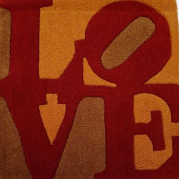 Art textile intitulée "Love "Autumn"" par Robert Indiana, Œuvre d'art originale, Tissu