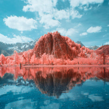 摄影 标题为“Infrared lake” 由Robert Kohlhuber, 原创艺术品, 数码摄影