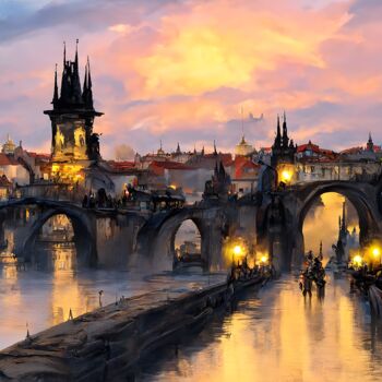 Arte digitale intitolato "Prag" da Robert Kouba, Opera d'arte originale, Immagine generata dall'IA