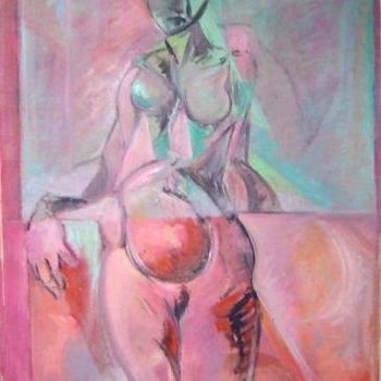 Schilderij getiteld "Femme 3" door Robert Labor, Origineel Kunstwerk, Olie