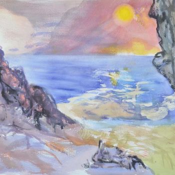 Картина под названием "Baja Cove" - Robert Magee, Подлинное произведение искусства, Акварель