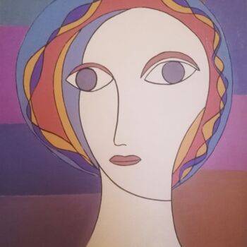 Malarstwo zatytułowany „jeune fille” autorstwa Robert Marion, Oryginalna praca, Olej Zamontowany na Drewniana rama noszy