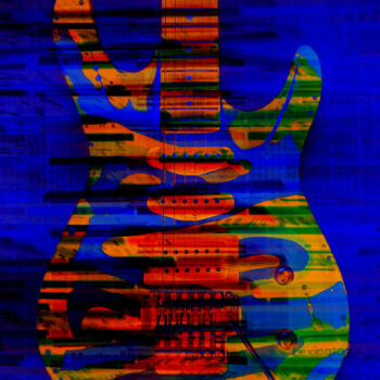 Digital Arts titled "BODYART Color Guitar" by Robert Michalak, Original Artwork, Digital Photography