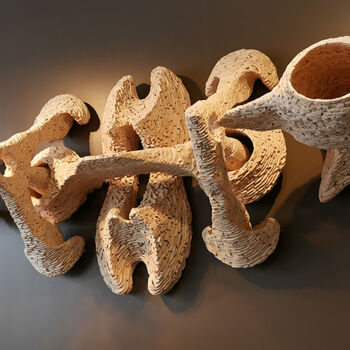 Sculpture titled "Mitosis" by Robert Mirek, Original Artwork, Wood