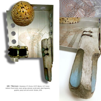 Sculpture titled "Tillermoon 688" by Robert Mirek, Original Artwork, Mixed Media