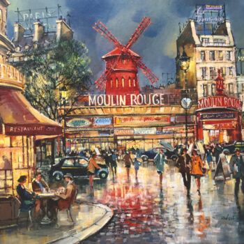 Paris Montmartre La Rue Norvins Et Le Sa, Painting by Robert 