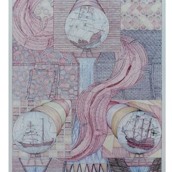 Картина под названием "Fortune Of Ships" - Robert Robbins, Подлинное произведение искусства, Масло