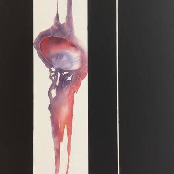 Peinture intitulée "Goutte" par Robert Serfati, Œuvre d'art originale, Aquarelle Monté sur Panneau de bois