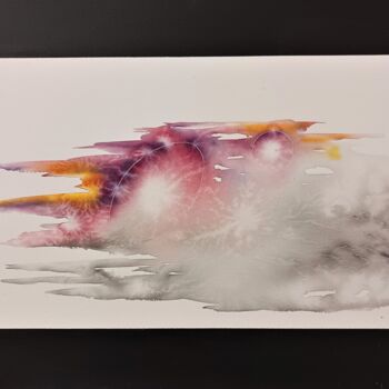 제목이 "Nubo"인 미술작품 Robert Serfati로, 원작, 수채화 목재 패널에 장착됨
